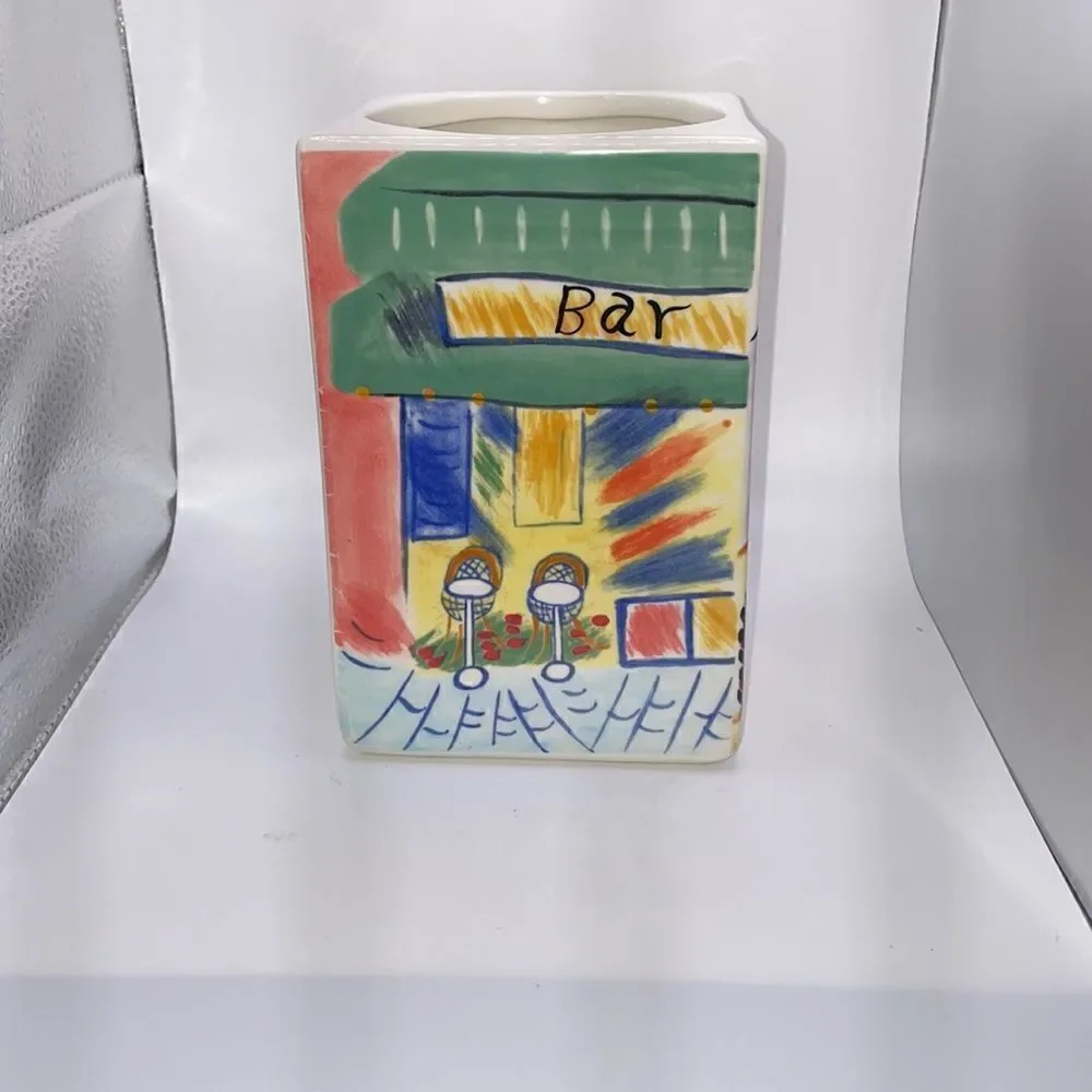 Boston Warehouse Trading Corp. Colorful Vintage Ceramic Bistro Kitchen Canister
